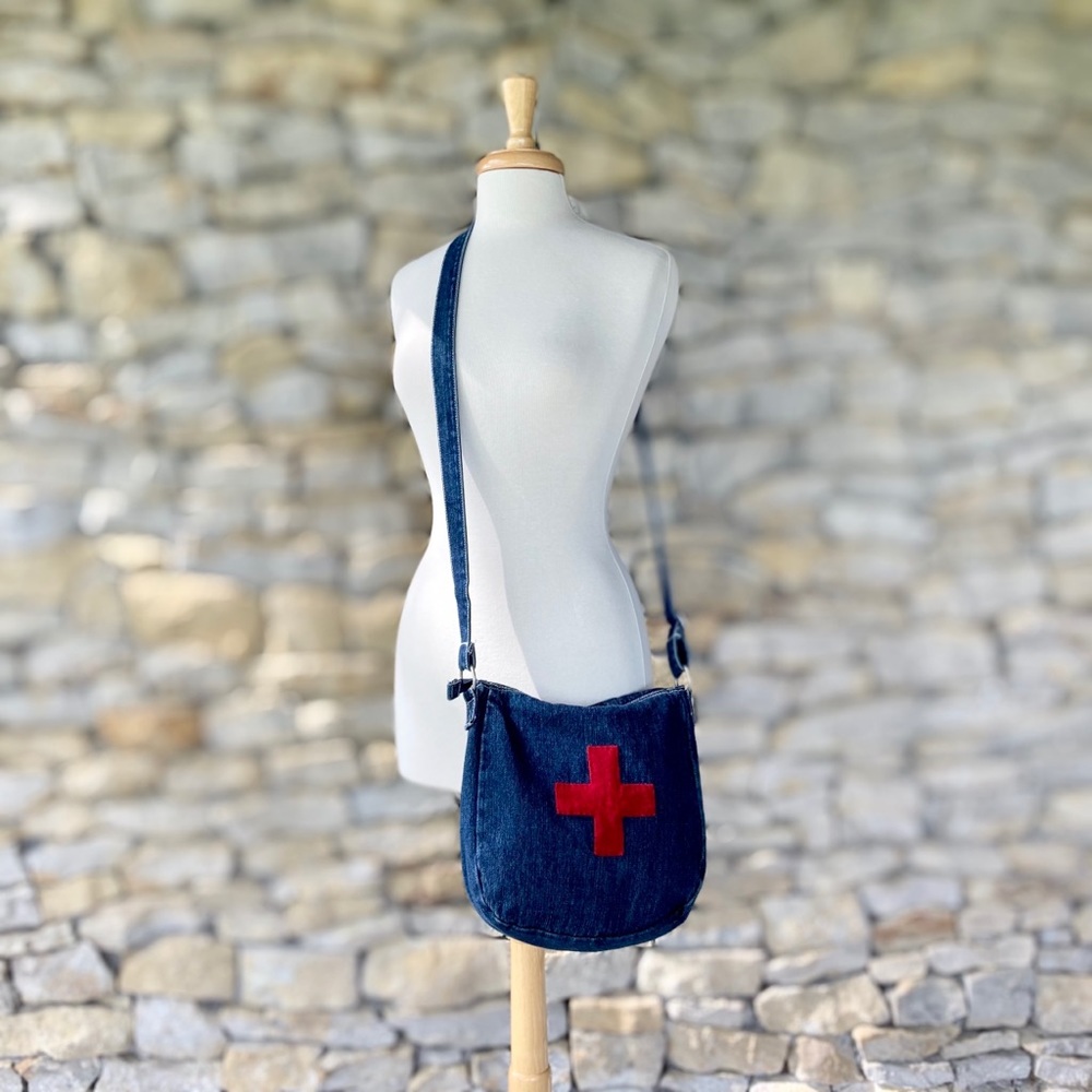 Swiss Army Denim Crossbody / Shoulder Bag Purse - Picture 3 of 14